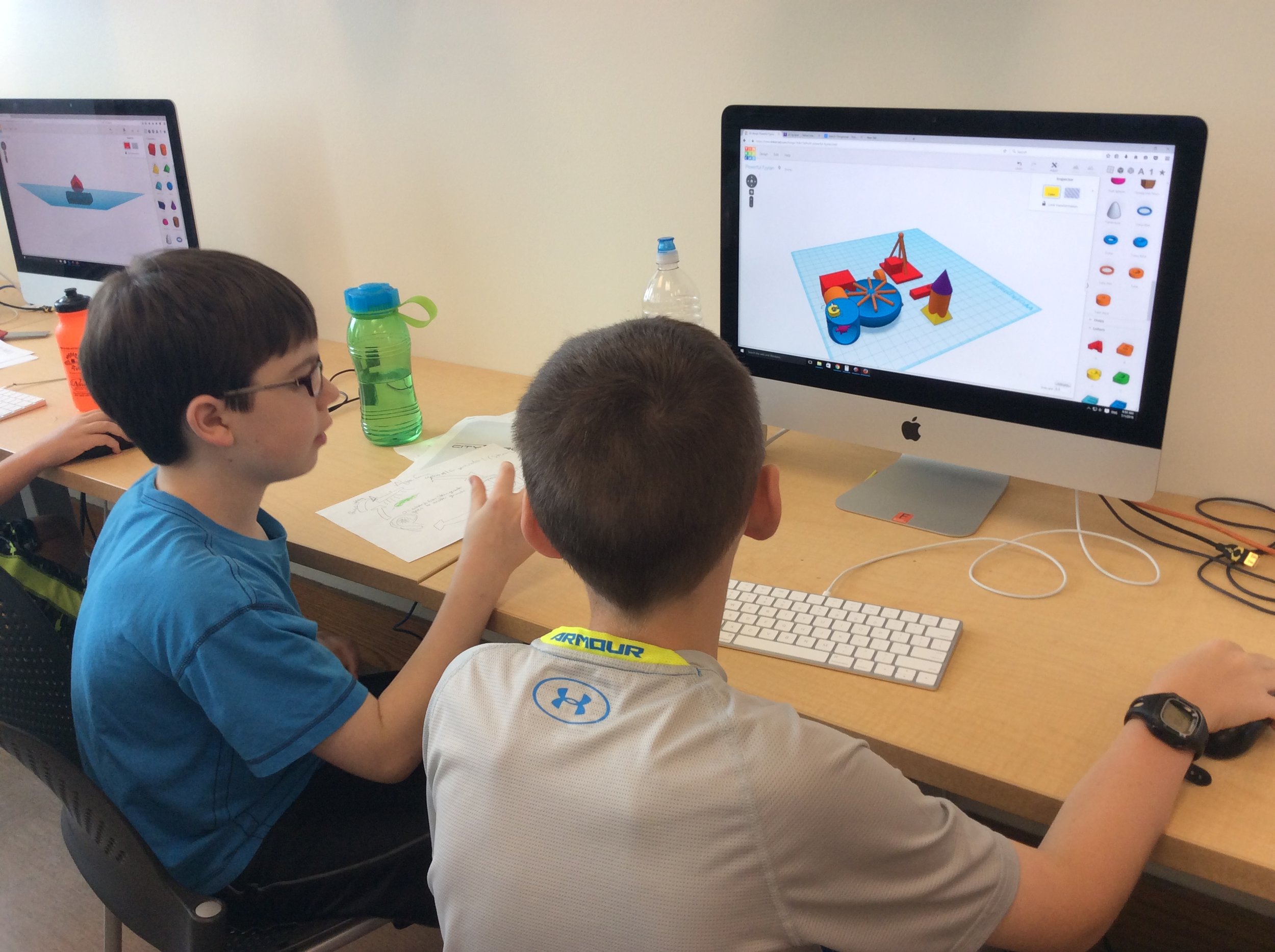 Students designing for 3-D printing