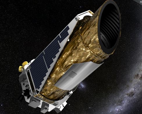 Artist's concept of orbiting retired Kepler Space Telescope.