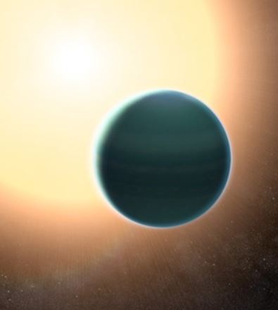 Image is of a Neptunian world in very close orbit with a atar.