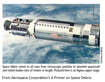 Picture depicting Agena upper stage, space debris as a result of spacecraft launch! 