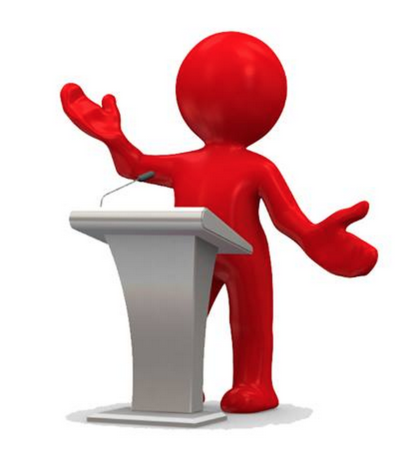 Person at podium clipart