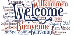 Image: The word Welcome repeated in many languages