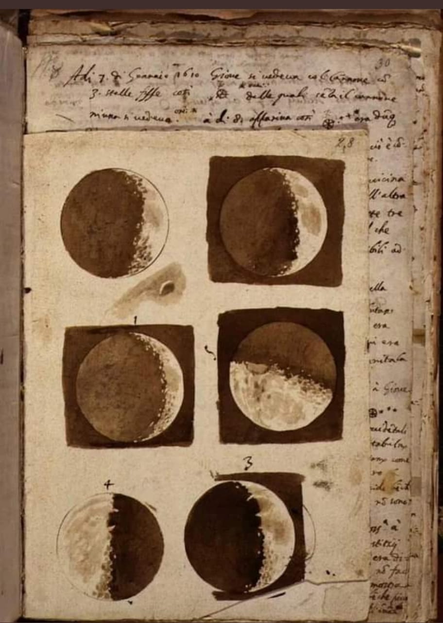 Moons from Galileo's notebook